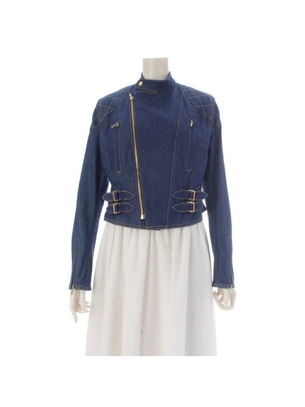 Dior Galliano Era Denim Stitch Rider's Jacket Indigo 36